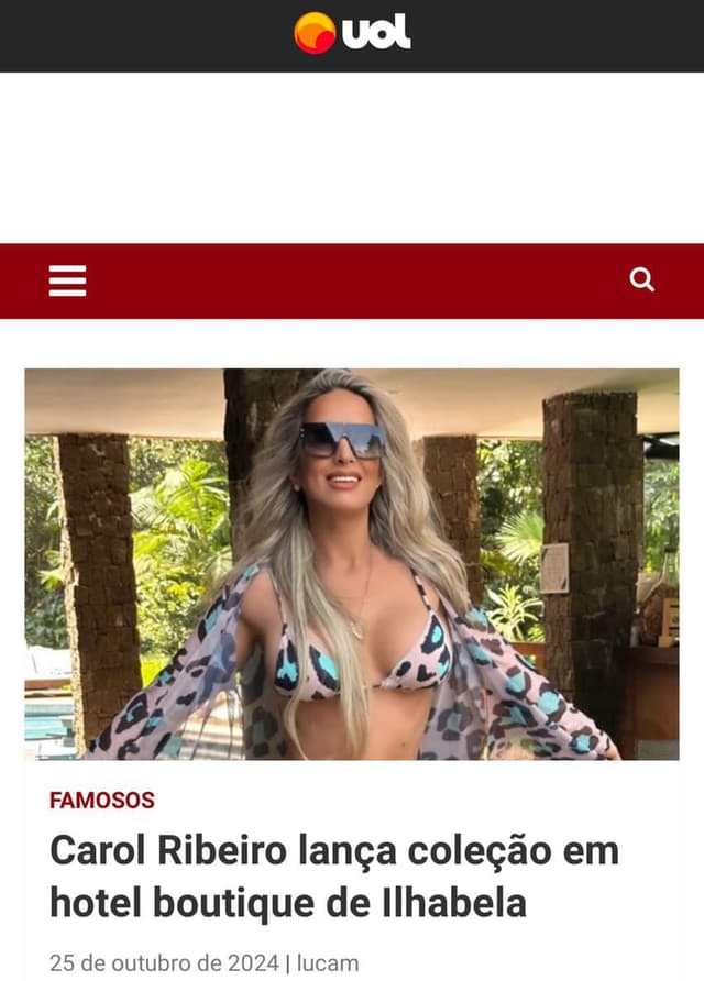 Matéria de jornal virtual sobre a Caroline Ribeiro